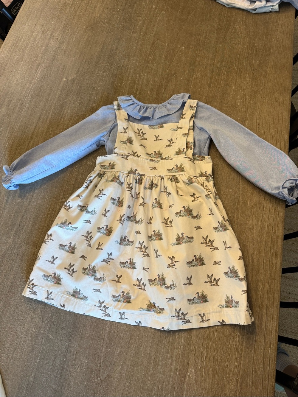 Hannah Kate Dunk Hunt Ivory Hannah Pinafore Dress Size 7 with Size 6 Shirt